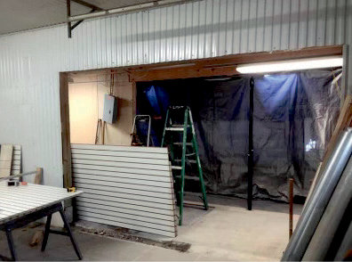 Fields Fish and Game is expanding. Pictured here will be the new gun sales area. Ammunition, archery and archery supplies will be inventoried in the new sections, and fishing and camping supplies will fill the original space.