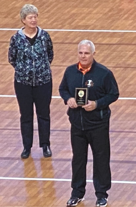 The South Dakota High School Sports Officials Council recognized officials with 25 years in the officiating profession. Mike Ruth has been the superintendent and elementary principal in Iroquois for eight years. As an official, Ruth has been fortunate enough to work several district, region and SoDak19 matches, along with four state volleyball tournaments. He has been privileged to work five “B” boys' basketball tournaments, seven “B” girls' basketball tournaments including three championship games and one “A” girls' basketball tournament. He has also recently started officiating football. Mike thanks his family for allowing him to officiate over the years. He also feels a deep gratitude to be mentored by many great officials.