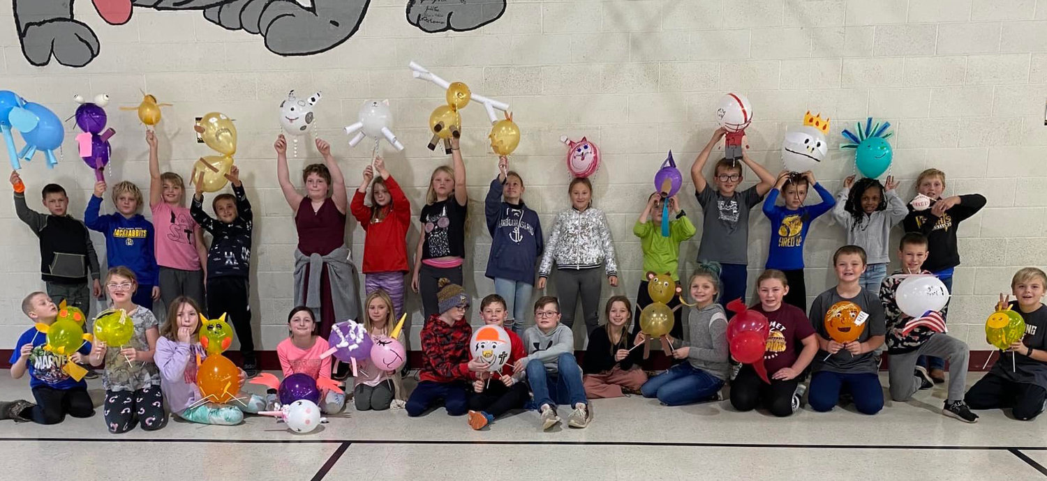 The fourth grade students made balloon floats to mimic the Macy’s Day Thanksgiving Parade. The students created their own balloon/float ideas, put them together and then paraded around the elementary school to show off their hard work.