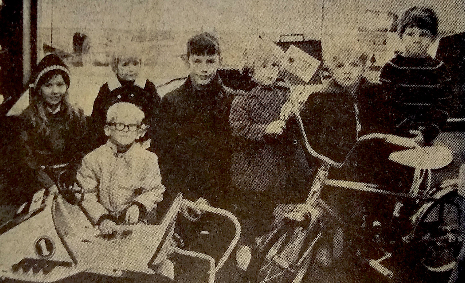 FIFTY YEARS AGO: The Boys and Girls Contest winners at Swenson Drugstore this year are Philip McAdaragh, Brenda Nelson, Dawn Tolzin, Kenny Ball, Tammy McMasters, Matthew Wayrynen and Joel Thorsheim.