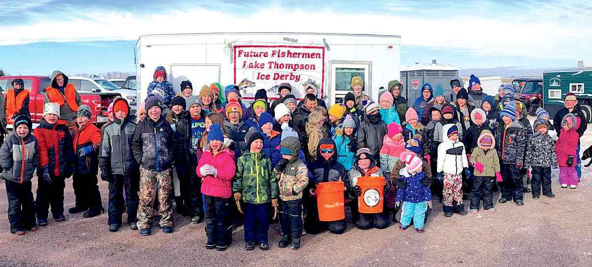 Bitterly cold weather last week helped create thicker and safer ice on area lakes, and milder temperatures on Jan. 8 brought out 78 young anglers for the Future Fishermen Ice Fishing Derby at Lake Thompson. Fifty-six fish were weighed. The annual event is sponsored by the Four Lakes Association. Along with a good day of fishing, participants won prizes and were served lunch. More pictures of the fishing tournament on page 25.