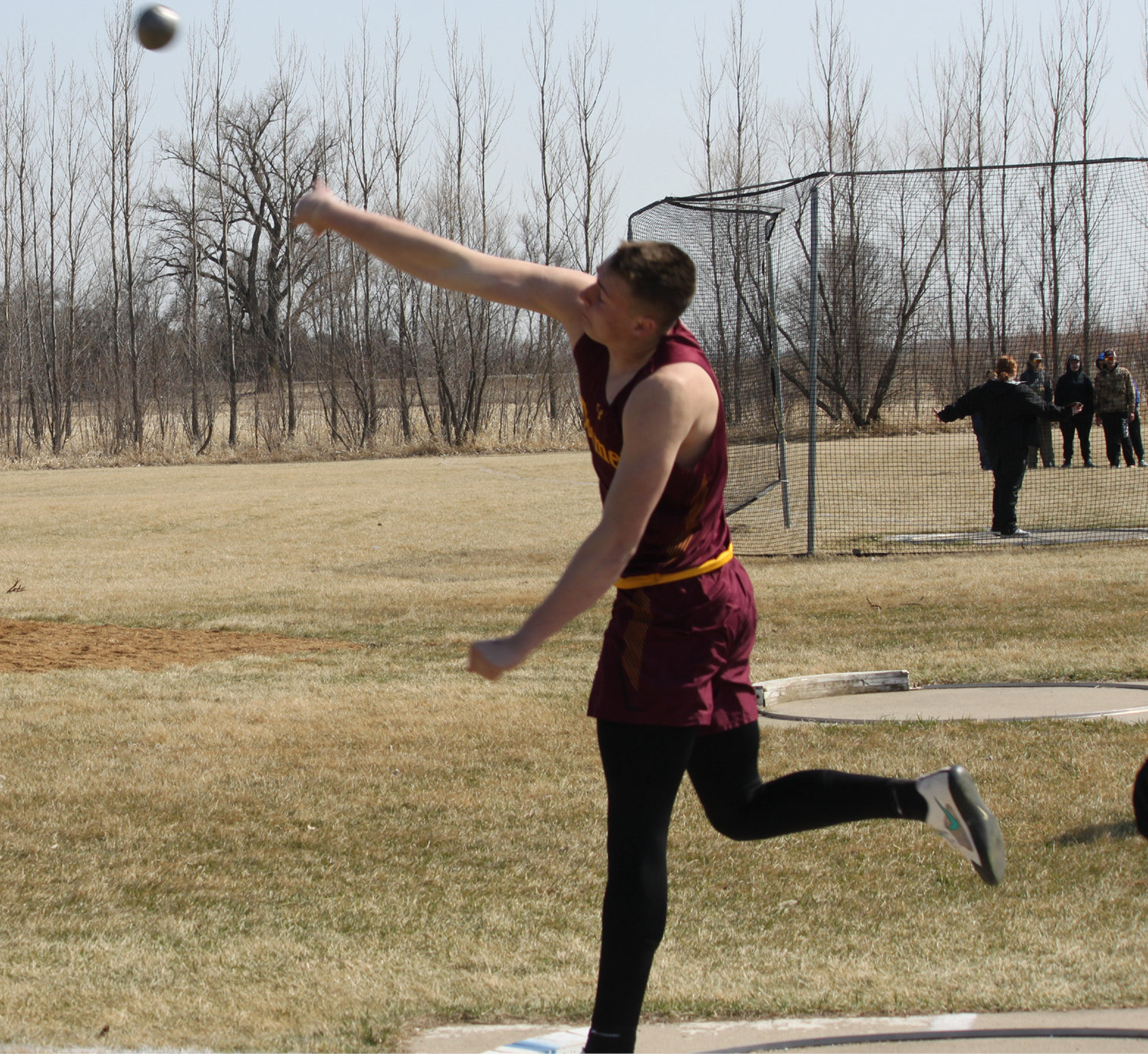 Damon Wilkinson got 2nd place in shot put with 46' 8.25" at the track meet in Estelline.