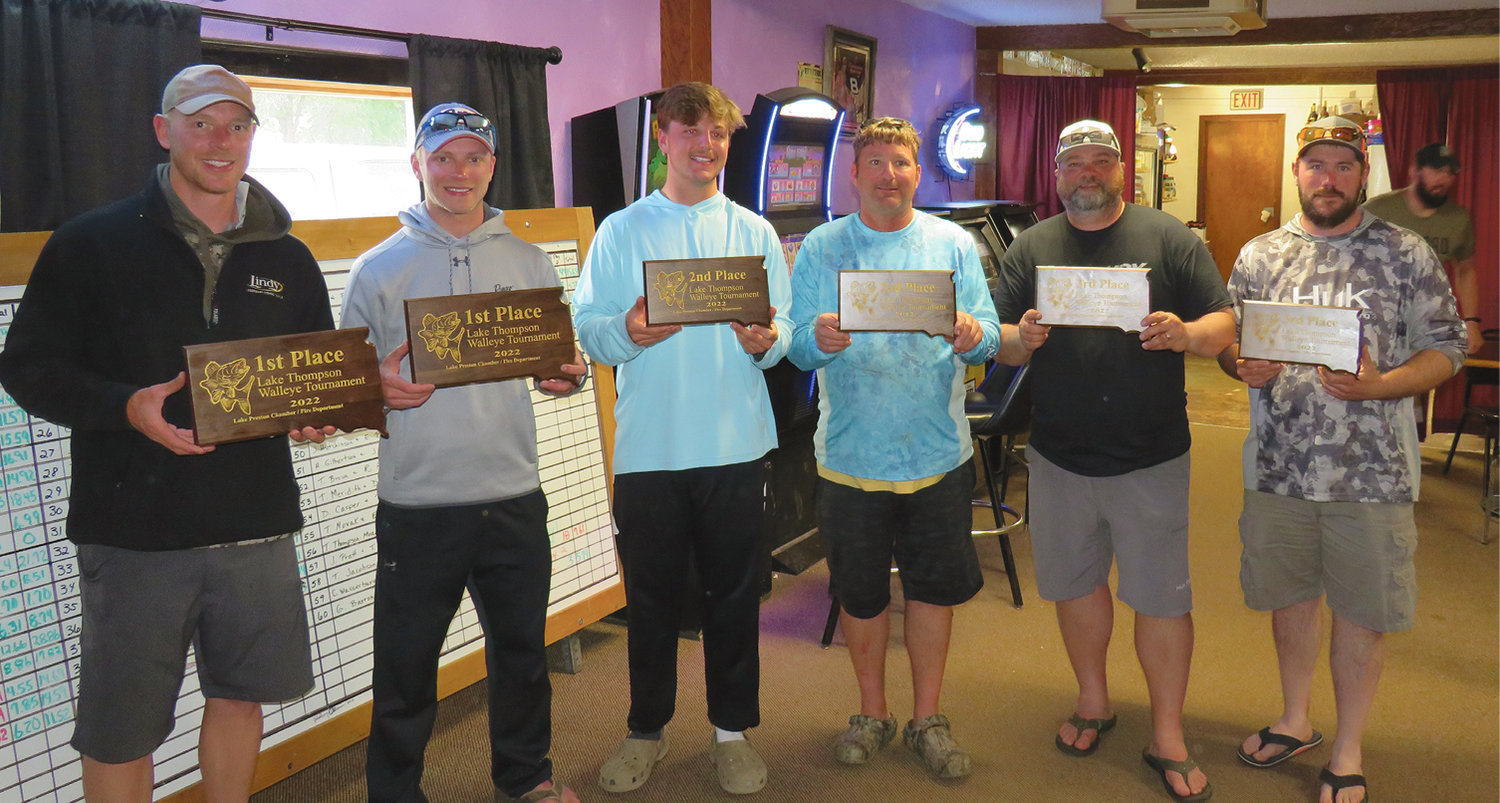 Jacob Pohlmann, left, and Tanner Burkmann were the first place winners. Blake Barber and Troy Barber placed second. Cory Rost and Tyler Ladd finished in third. Sixty-six teams competed in the 33rd event, and over 900 pounds of fish were caught.