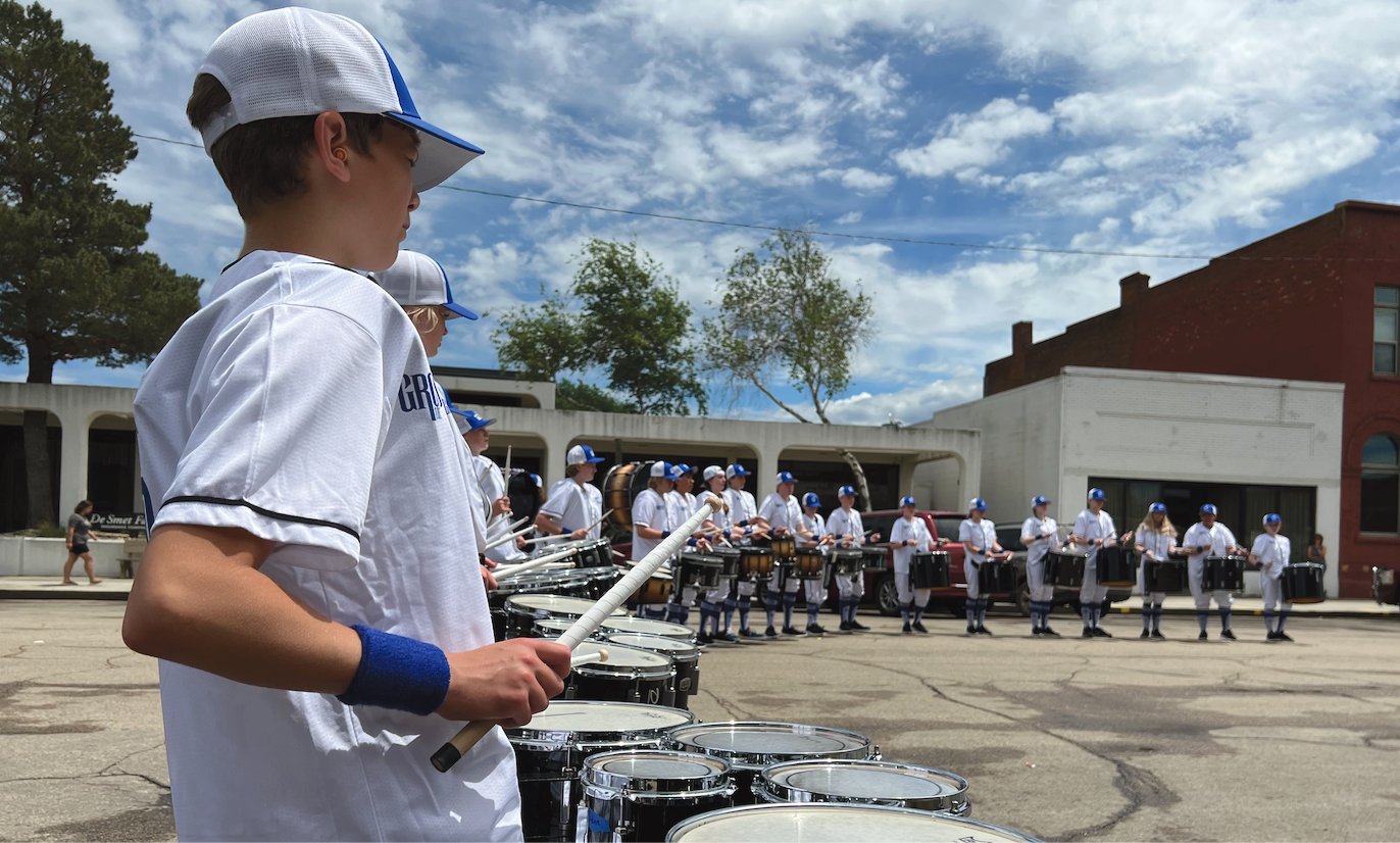 The Groove Drumline from Sioux Falls performed during and after the Old Settlers Day Parade in De Smet on Saturday.