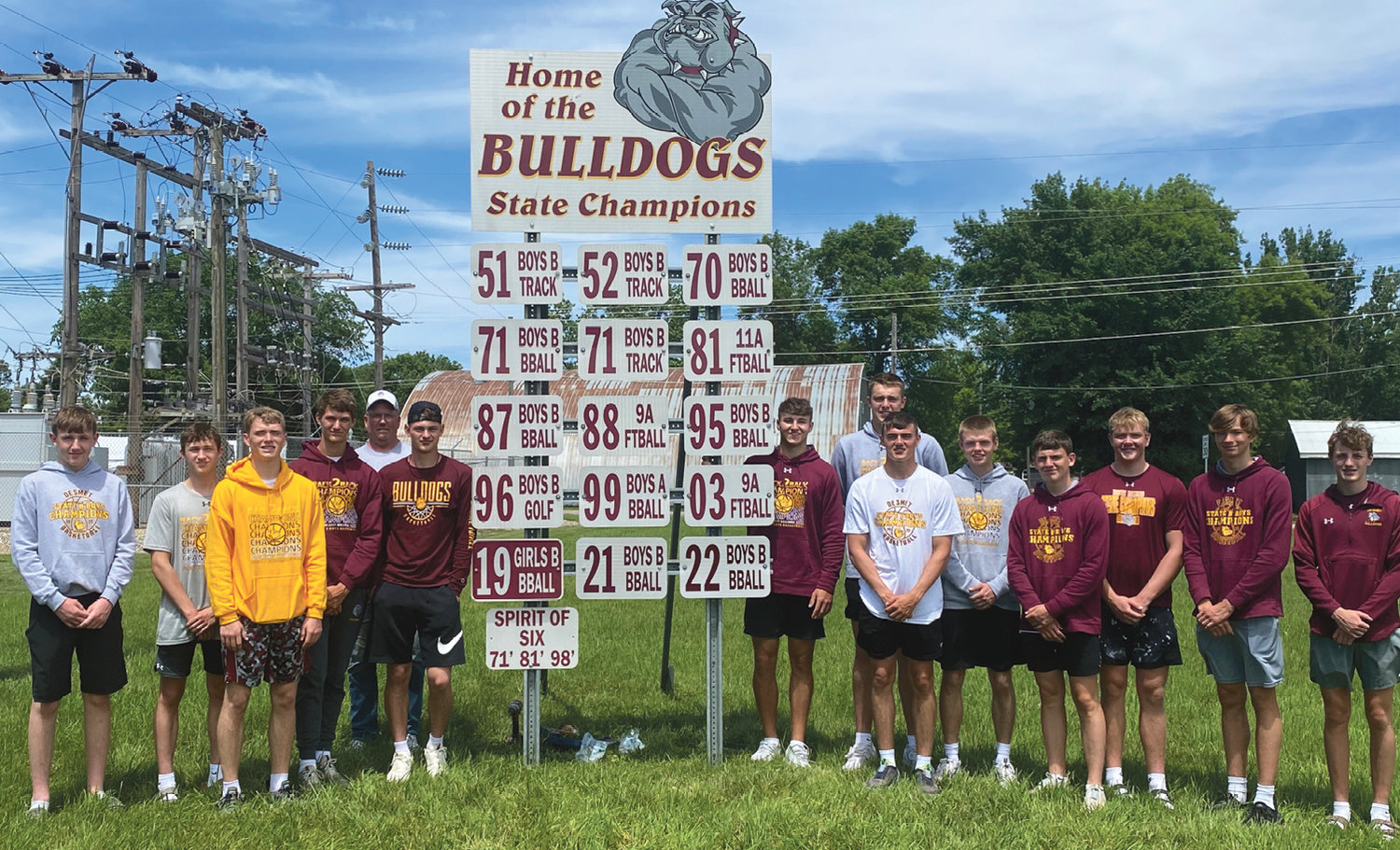 The 2022 Boys Basketball team added their championship marker to the sign on the east edge of De Smet on Saturday.