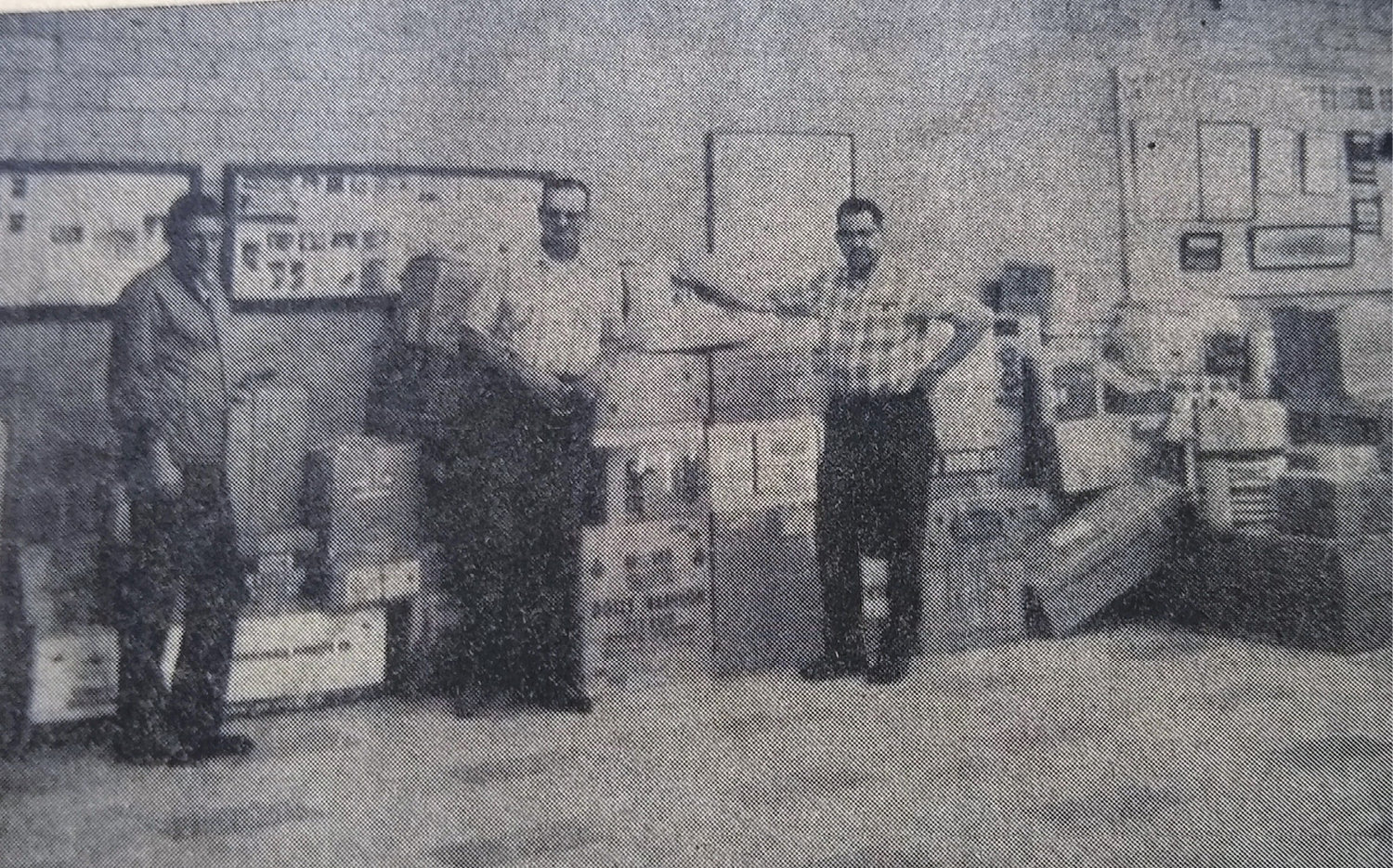 FIFTY YEARS AGO: A crew of Lake Preston American Legionnaires started a full 16-foot bed truckload of relief materials towards their destination last Thursday. The goods will be sent to the Civil Defense headquarters in Madison until they can be distributed to flood victims in Rapid City. Shown are B. J. Gottsleben, Post Commander Lynn Hasche and Merrill Thomas.