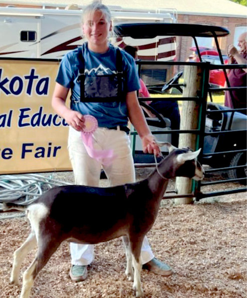 Brityn Davies received Reserve Champion Junior Dairy Goat and 3rd in Showmanship in FFA show.